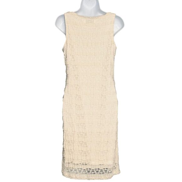 Michael Edwards Sleeveless Lace Dress Medium Beige Knee Length Whimsygoth Party - Picture 8 of 10